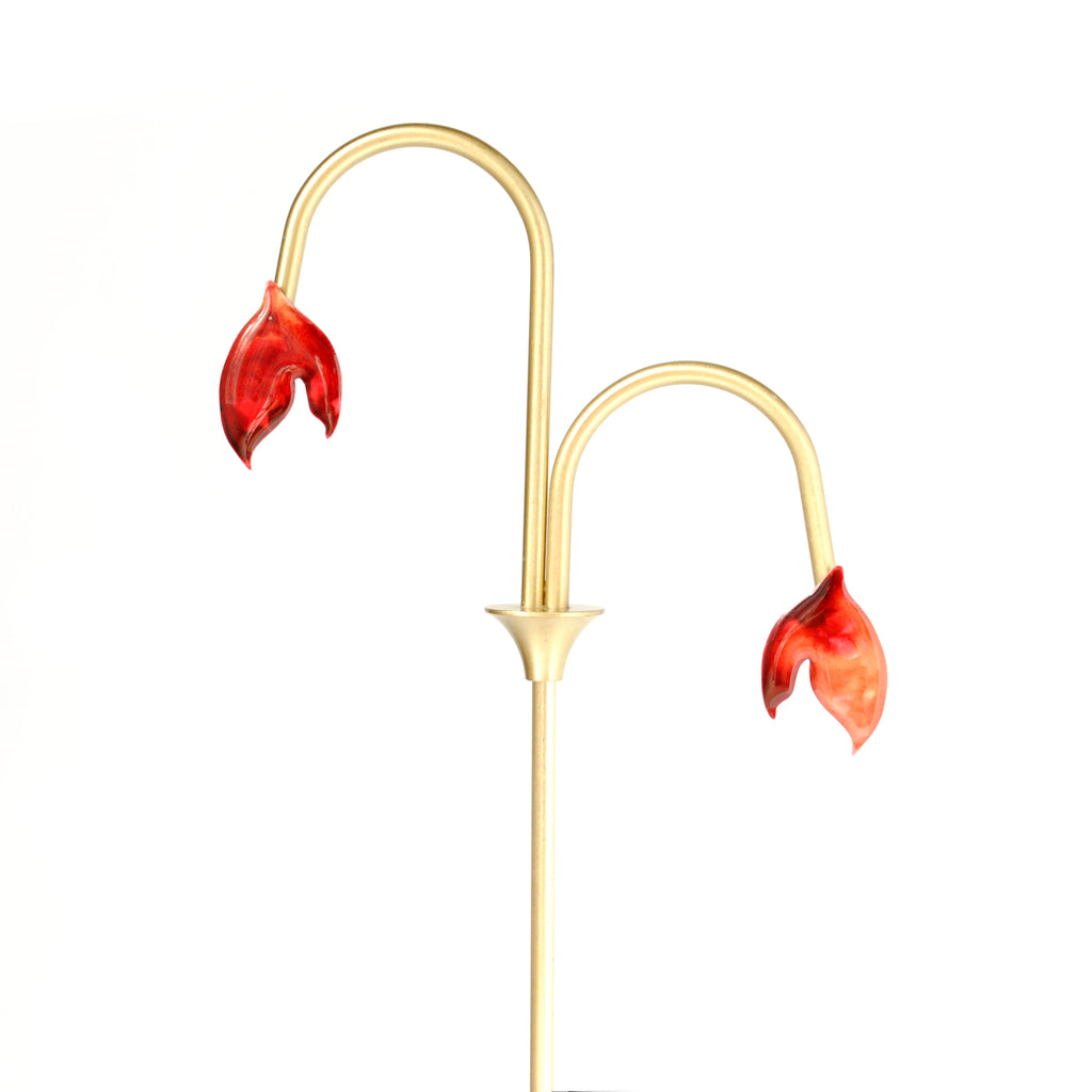 Fiery Crimson Blossom Studs