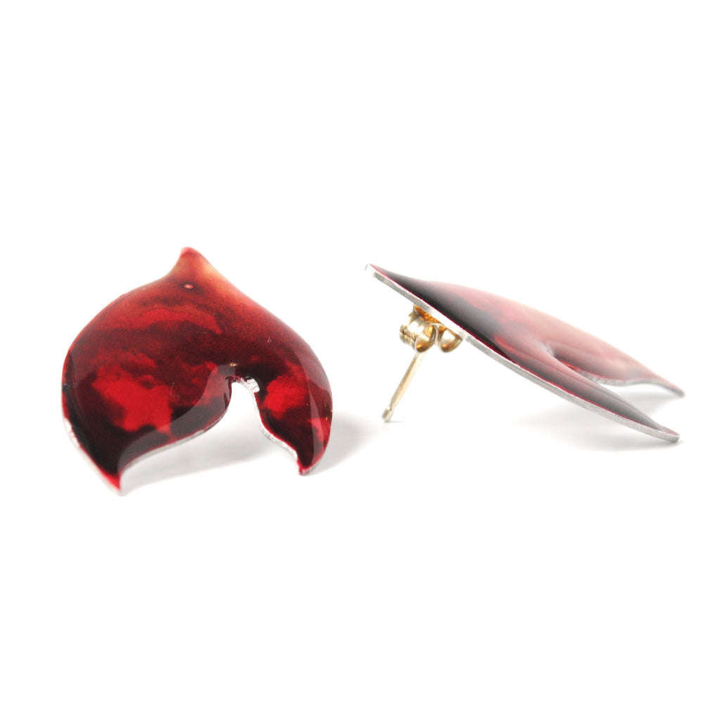 Fiery Crimson Blossom Studs