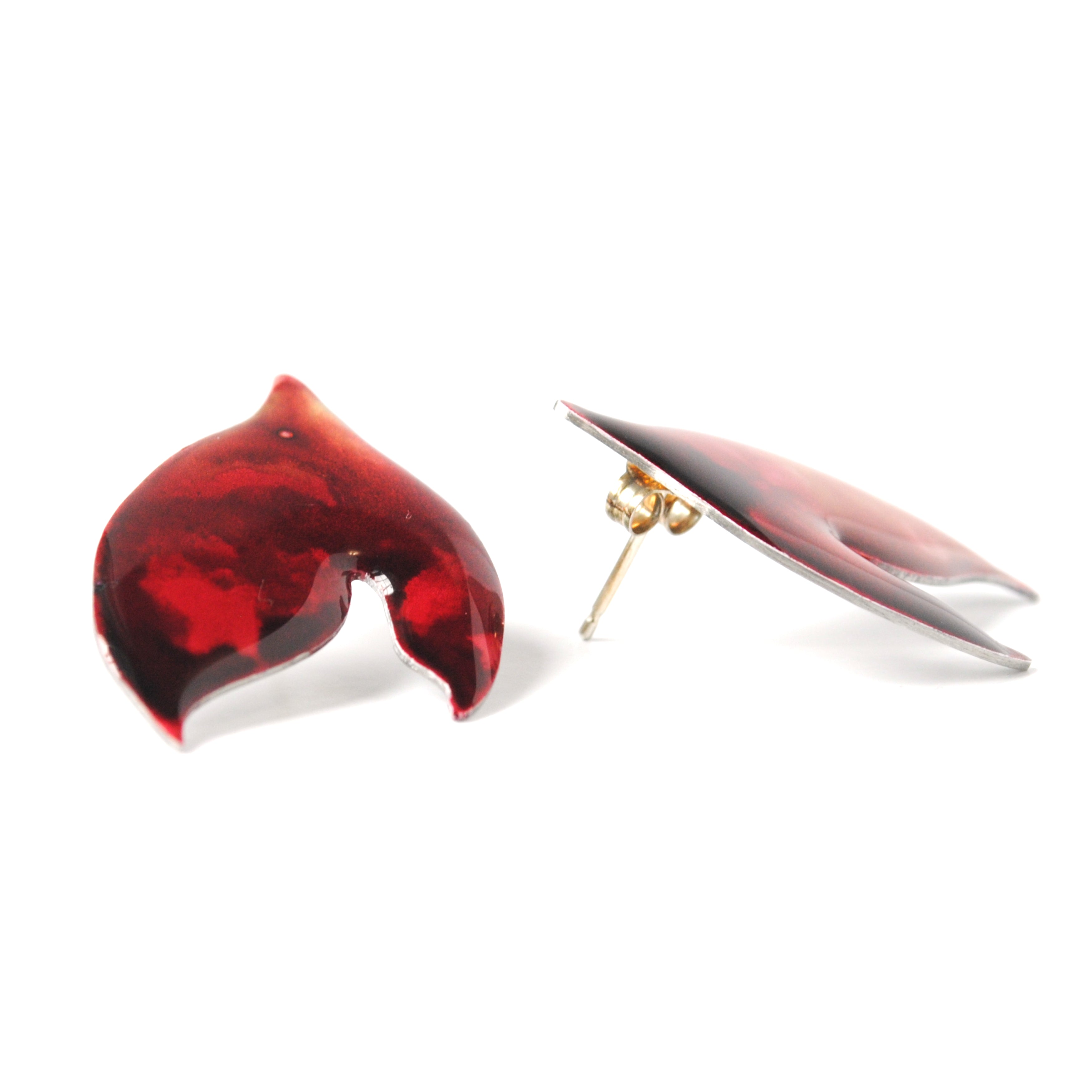 Fiery Crimson Blossom Studs