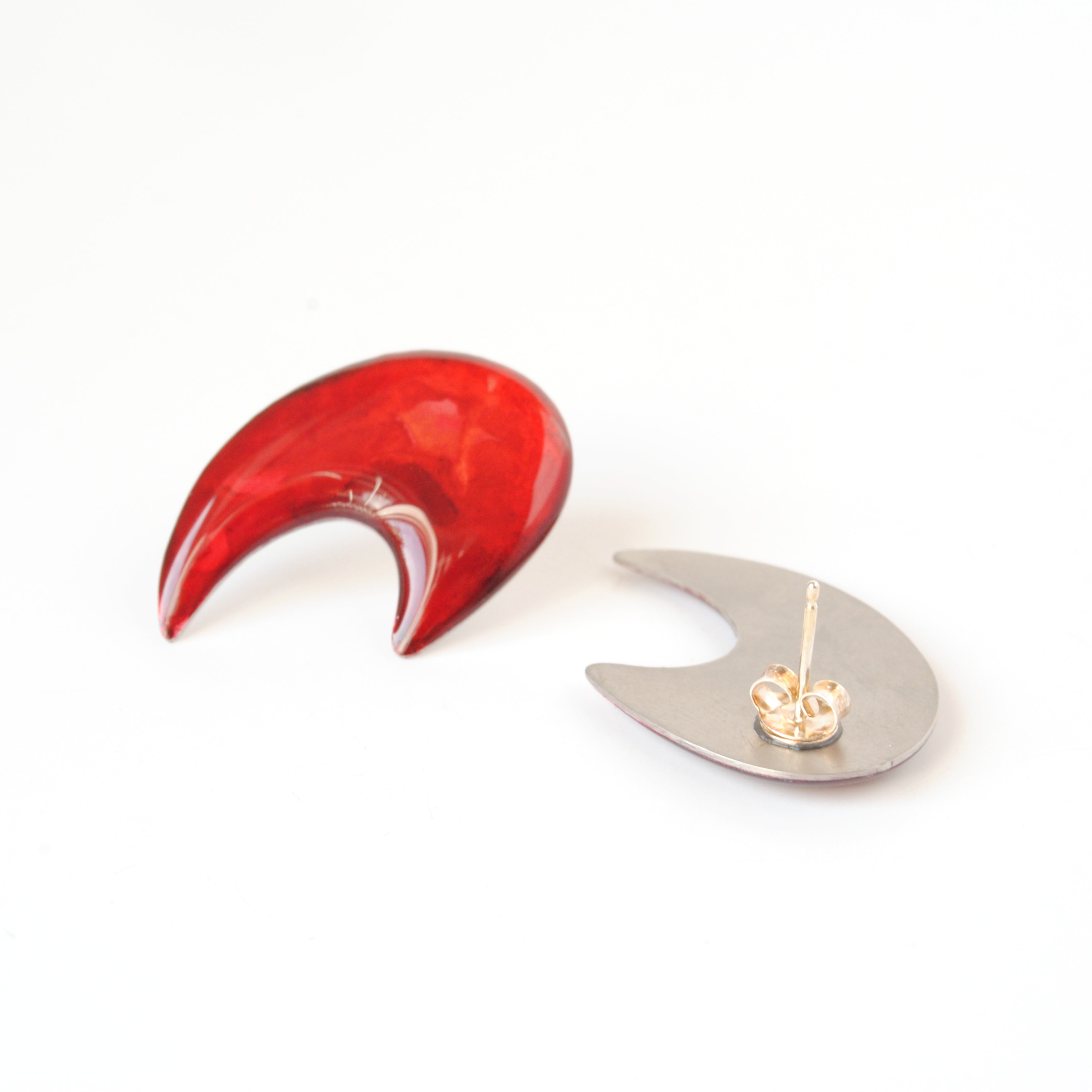 Fiery Crimson Thistle Studs