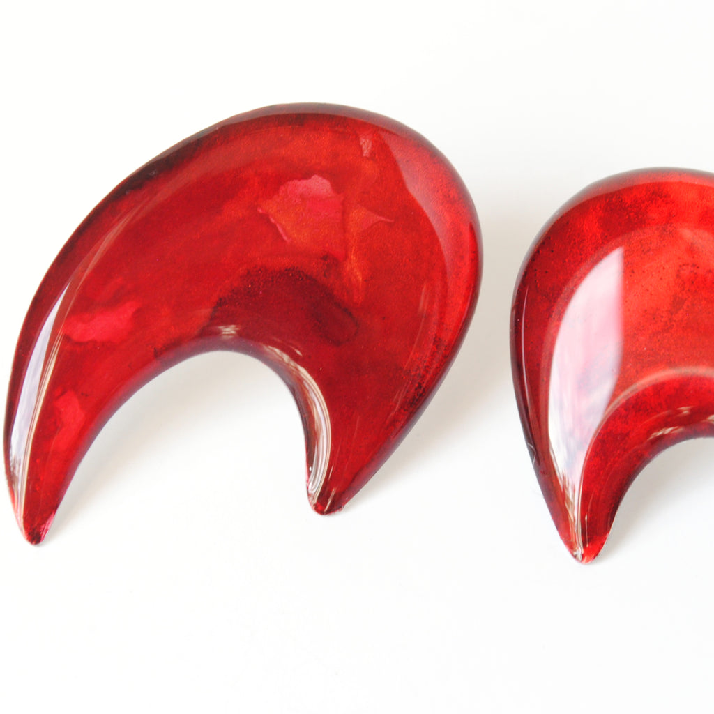 Fiery Crimson Thistle Studs