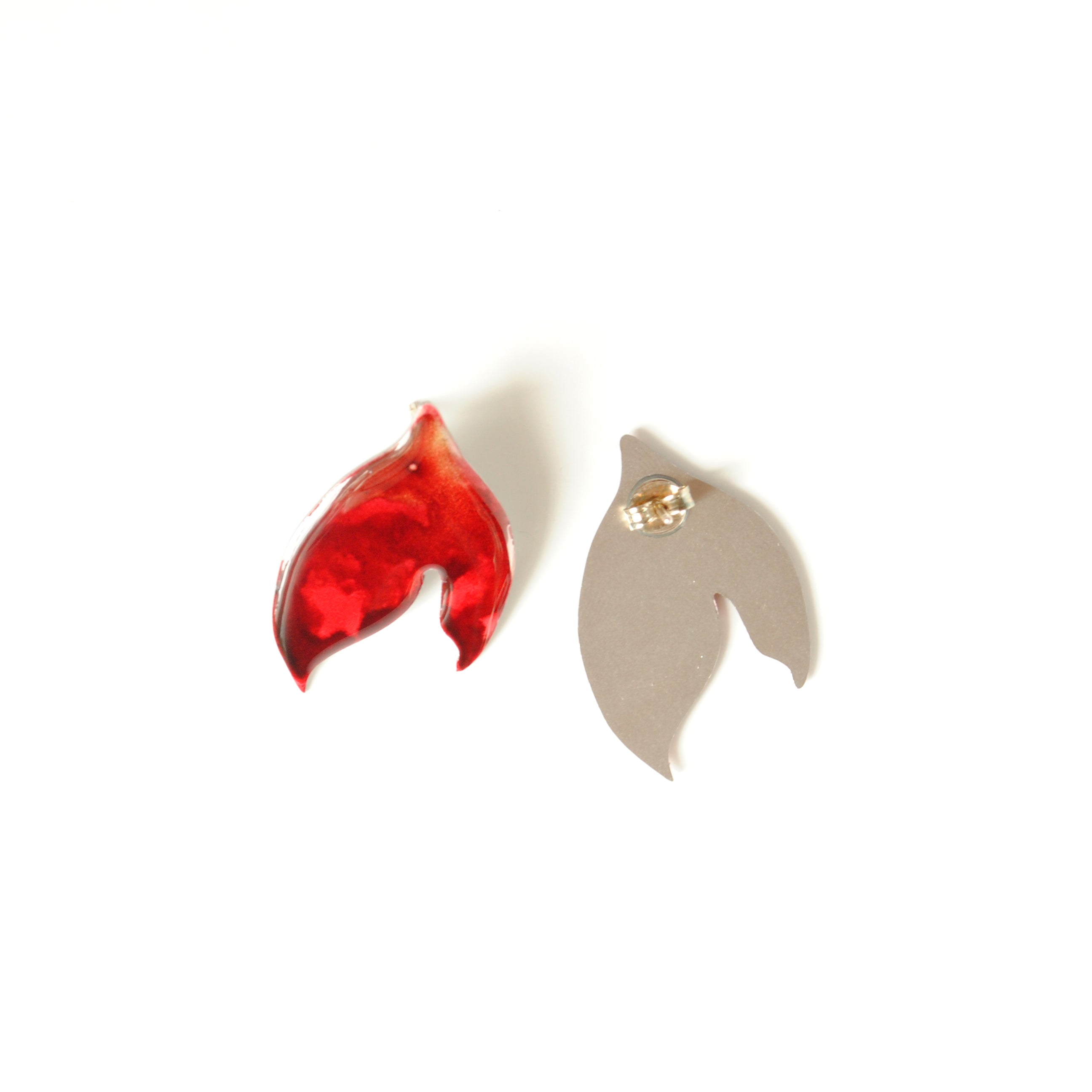 Fiery Crimson Blossom Studs