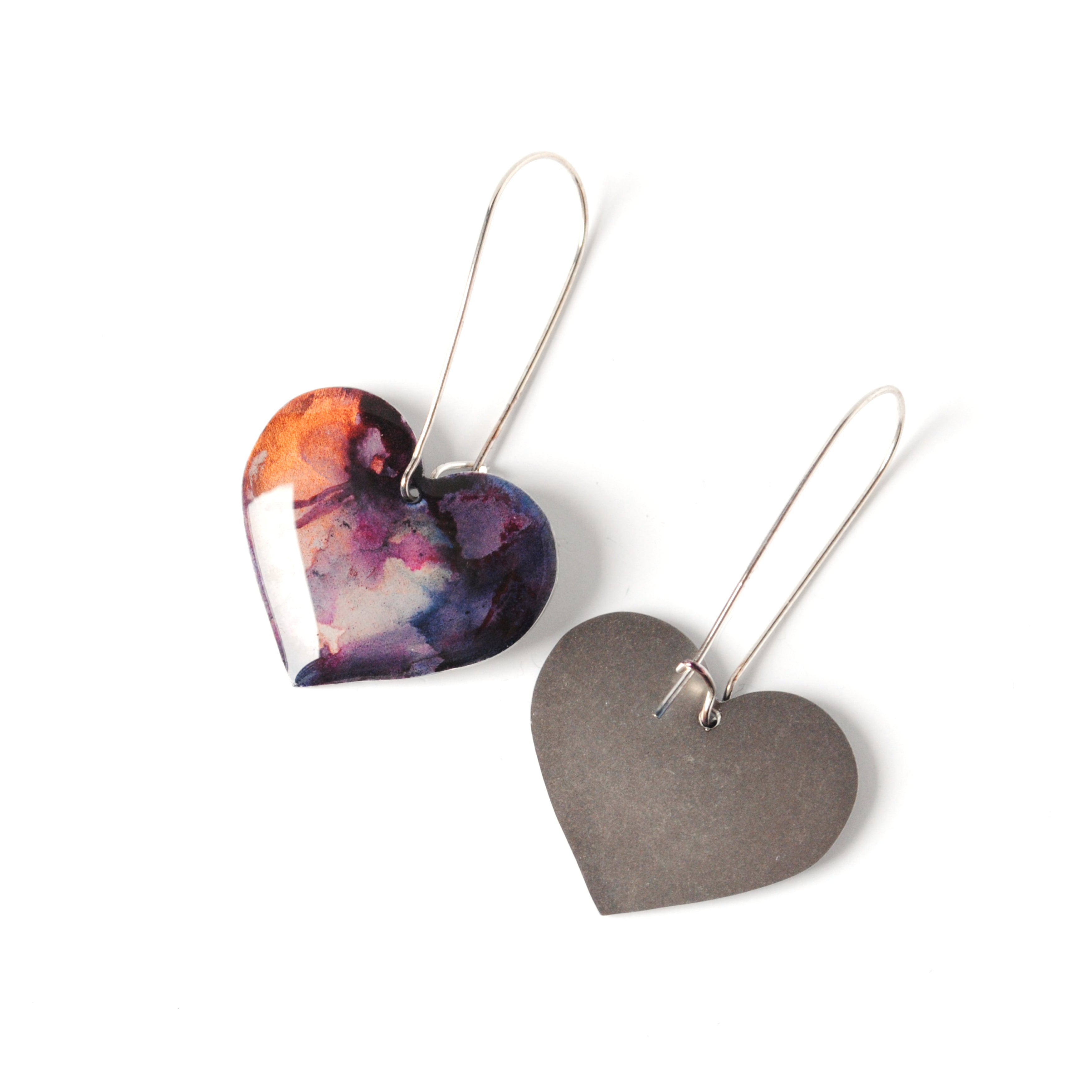 Whimsical Rosy Heart Earrings