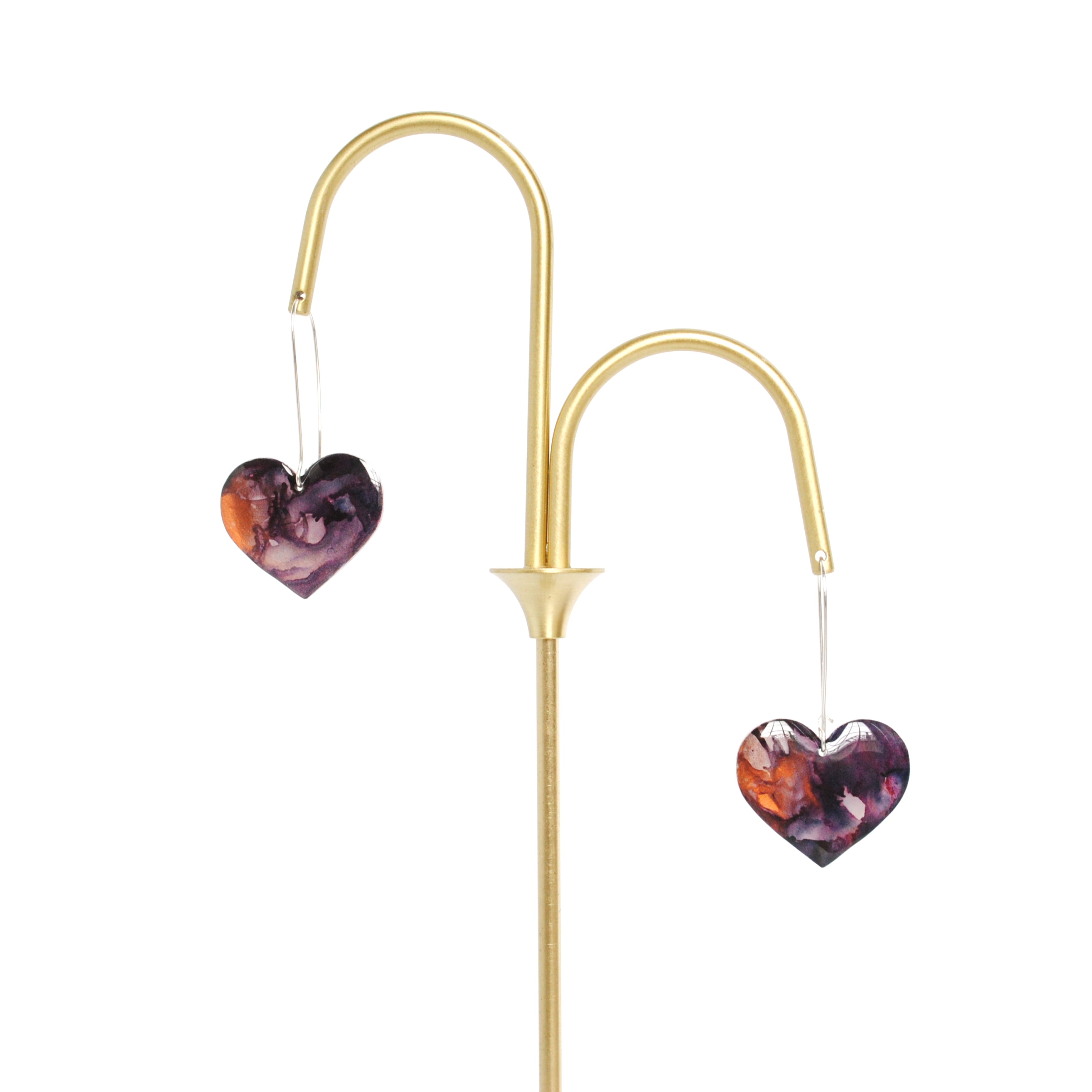 Whimsical Rosy Heart Earrings