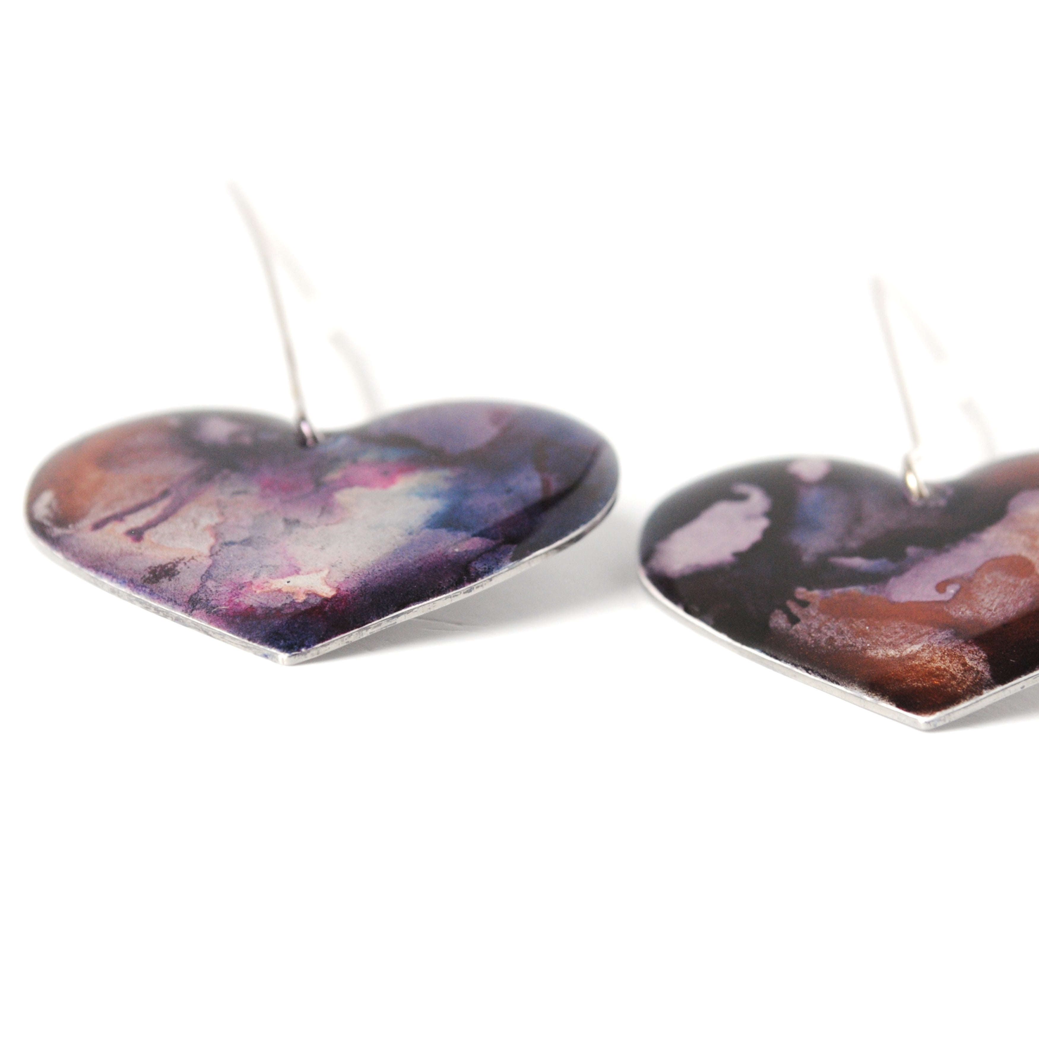 Whimsical Rosy Heart Earrings