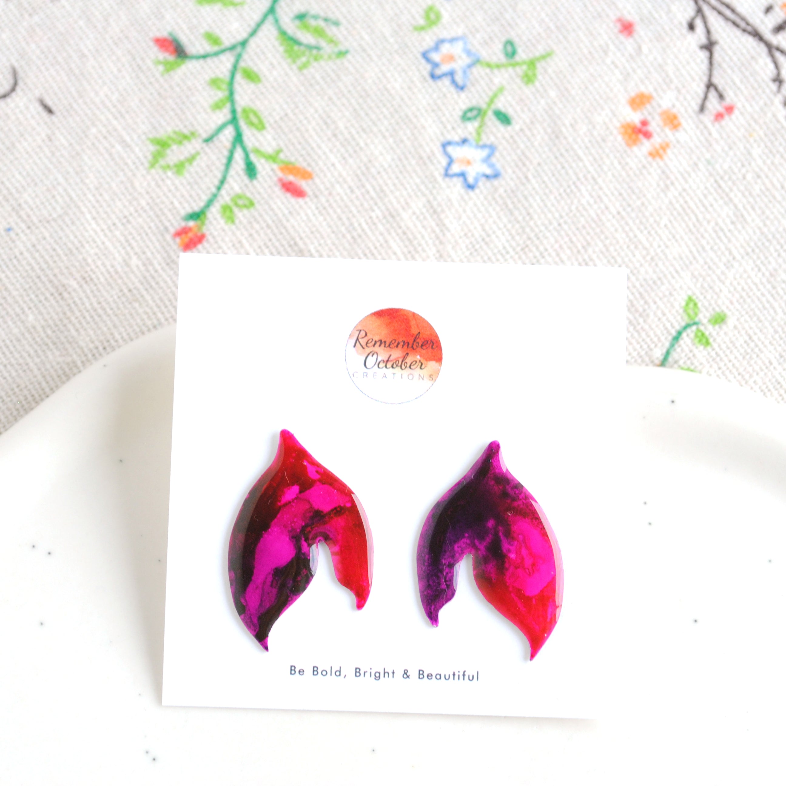 Pink & Purple Blossom Studs