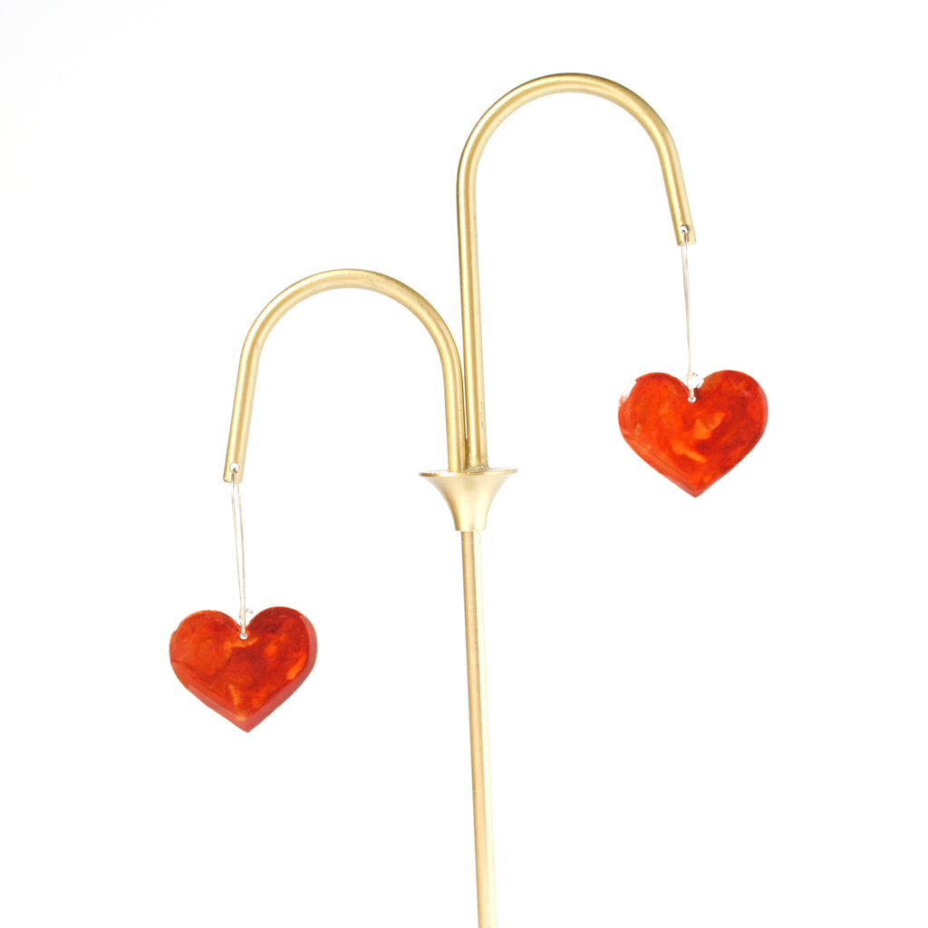 Pumpkin Spice Rosy Heart Earrings