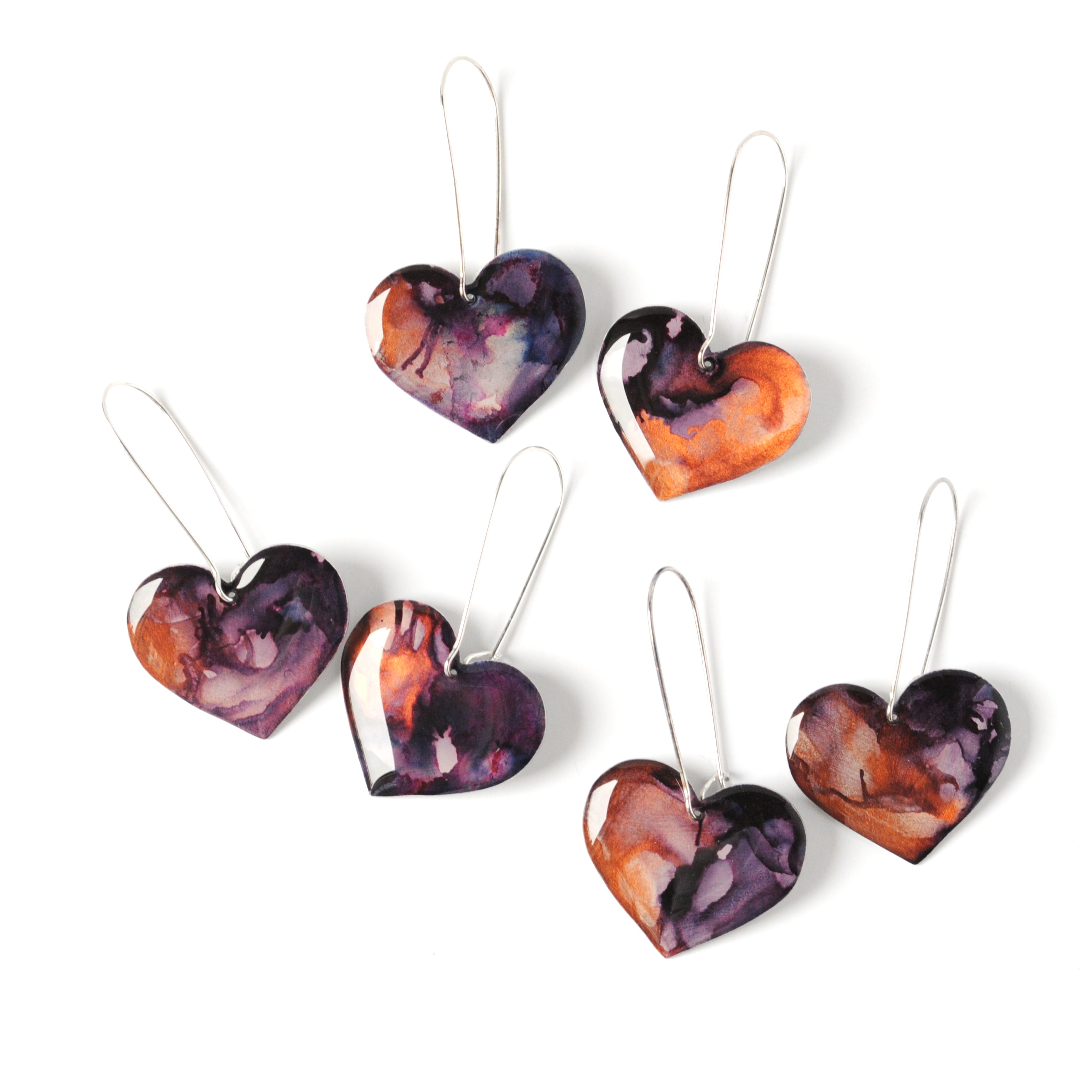 Whimsical Rosy Heart Earrings
