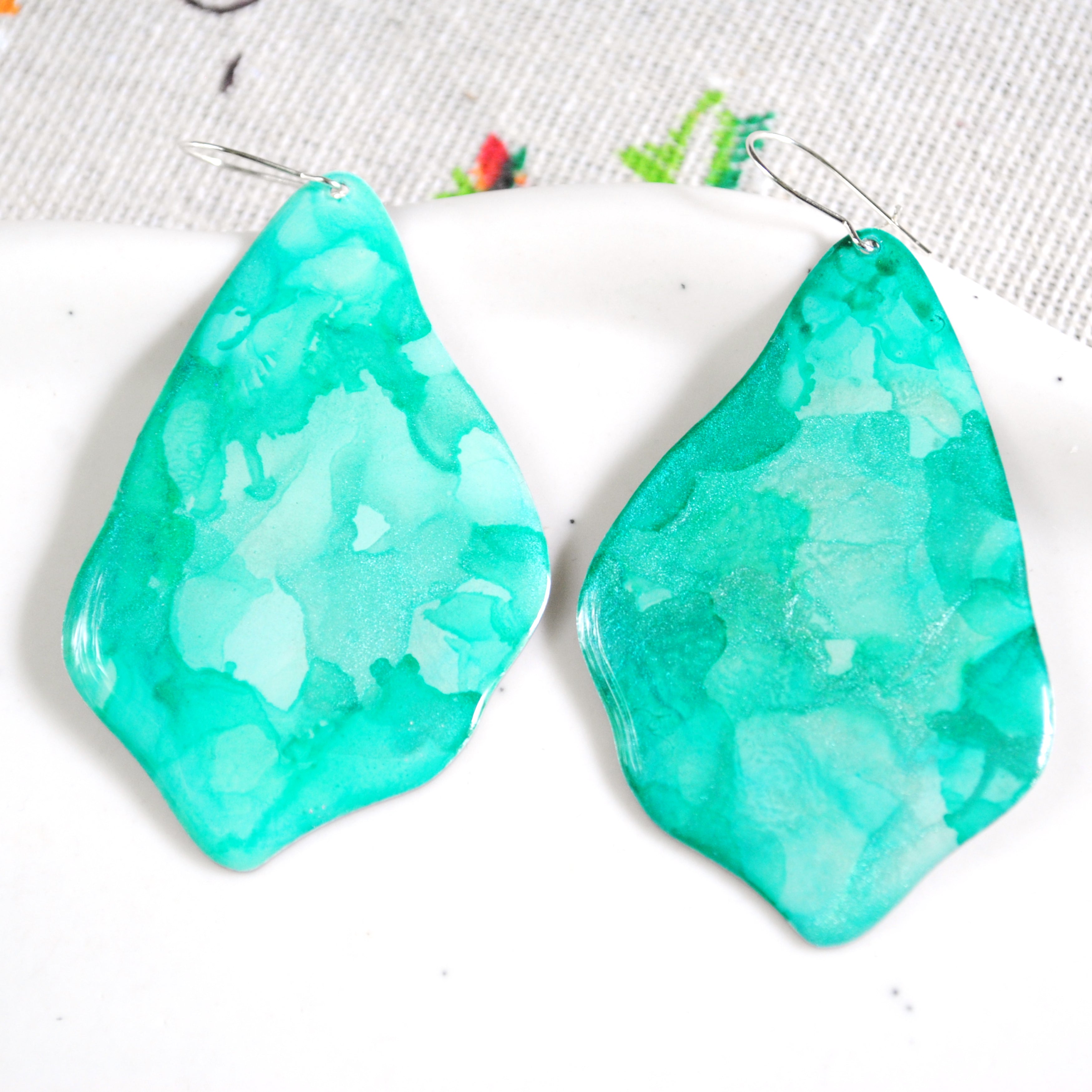 Shimmering Blue Willow Earrings