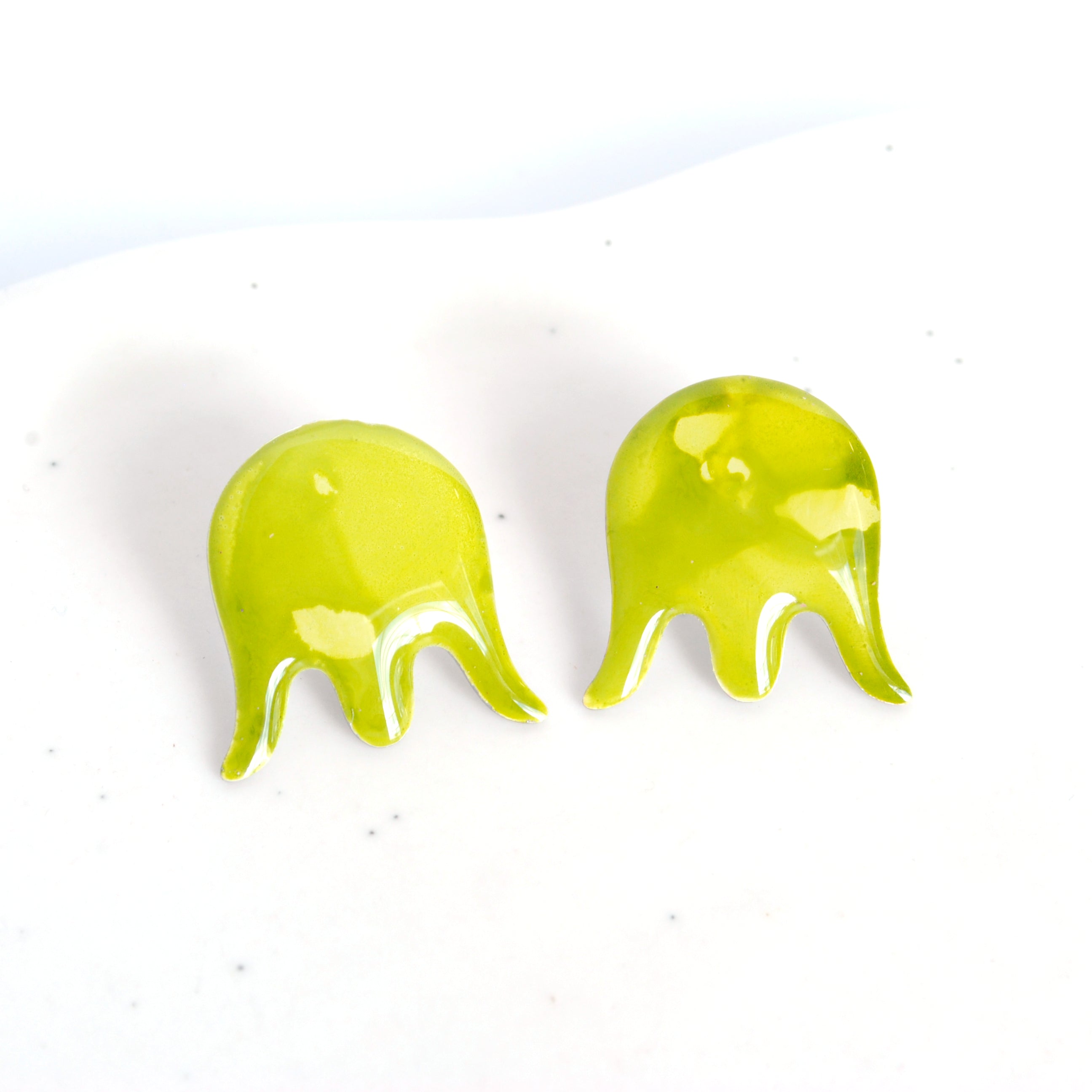 Citrus green tulip studs