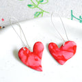 Sparkling Rosy Red Bleeding Heart Earrings