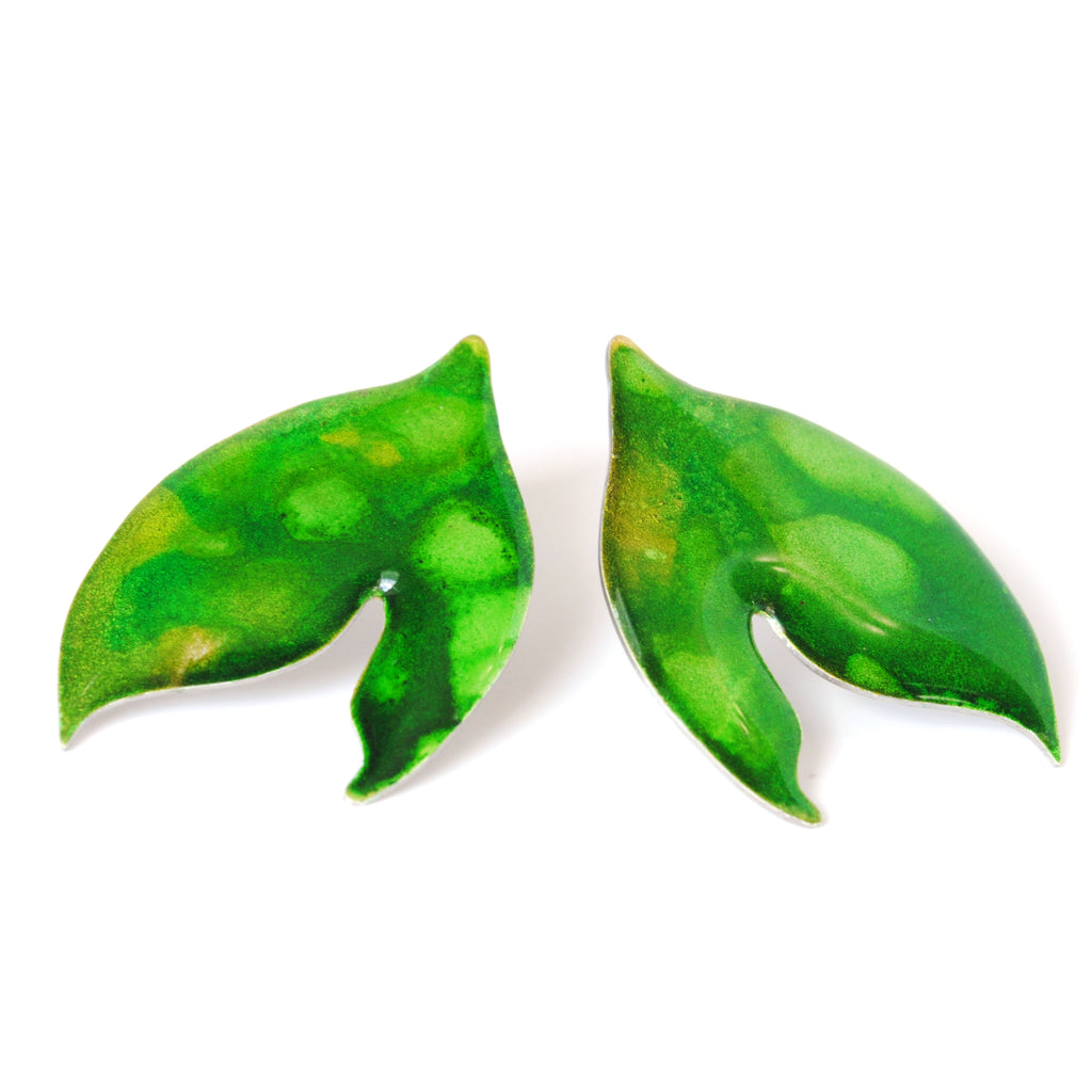 Emerald Glow Blossom Studs