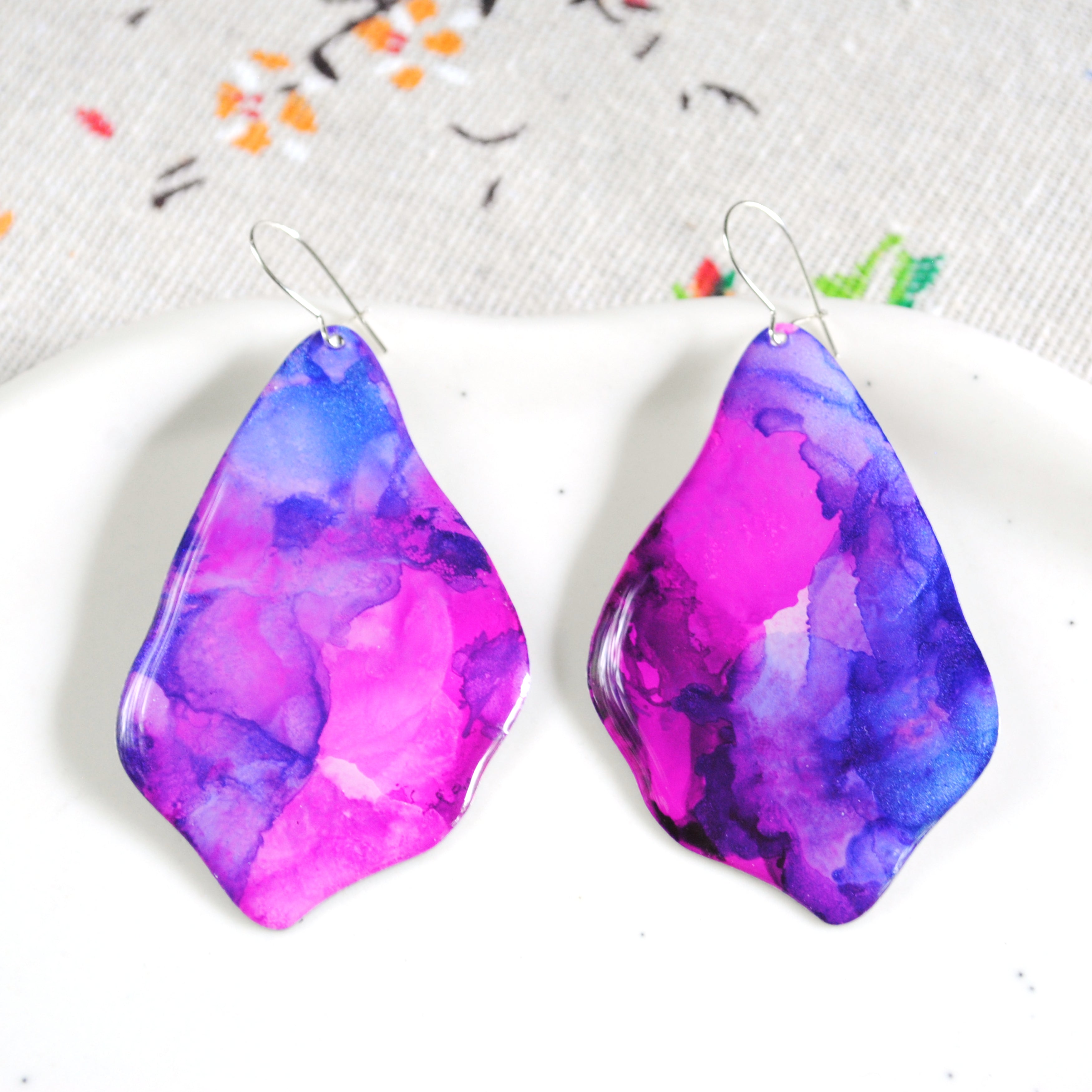 Colourful Galaxy Willow Earrings