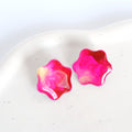 Golden pink forget-me-not studs