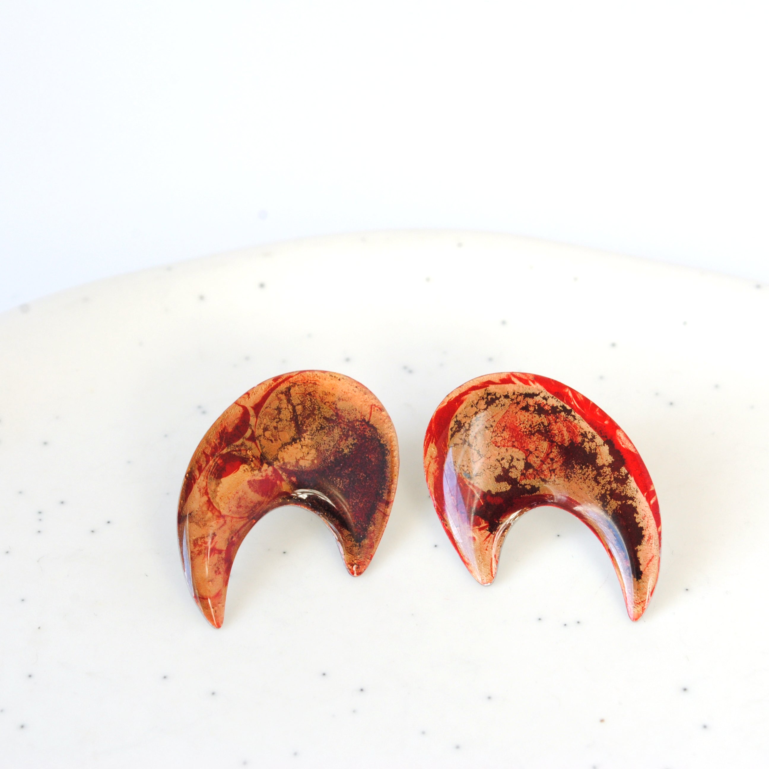 Golden Red Thistle Studs