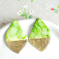 Golden Green Maple Earrings