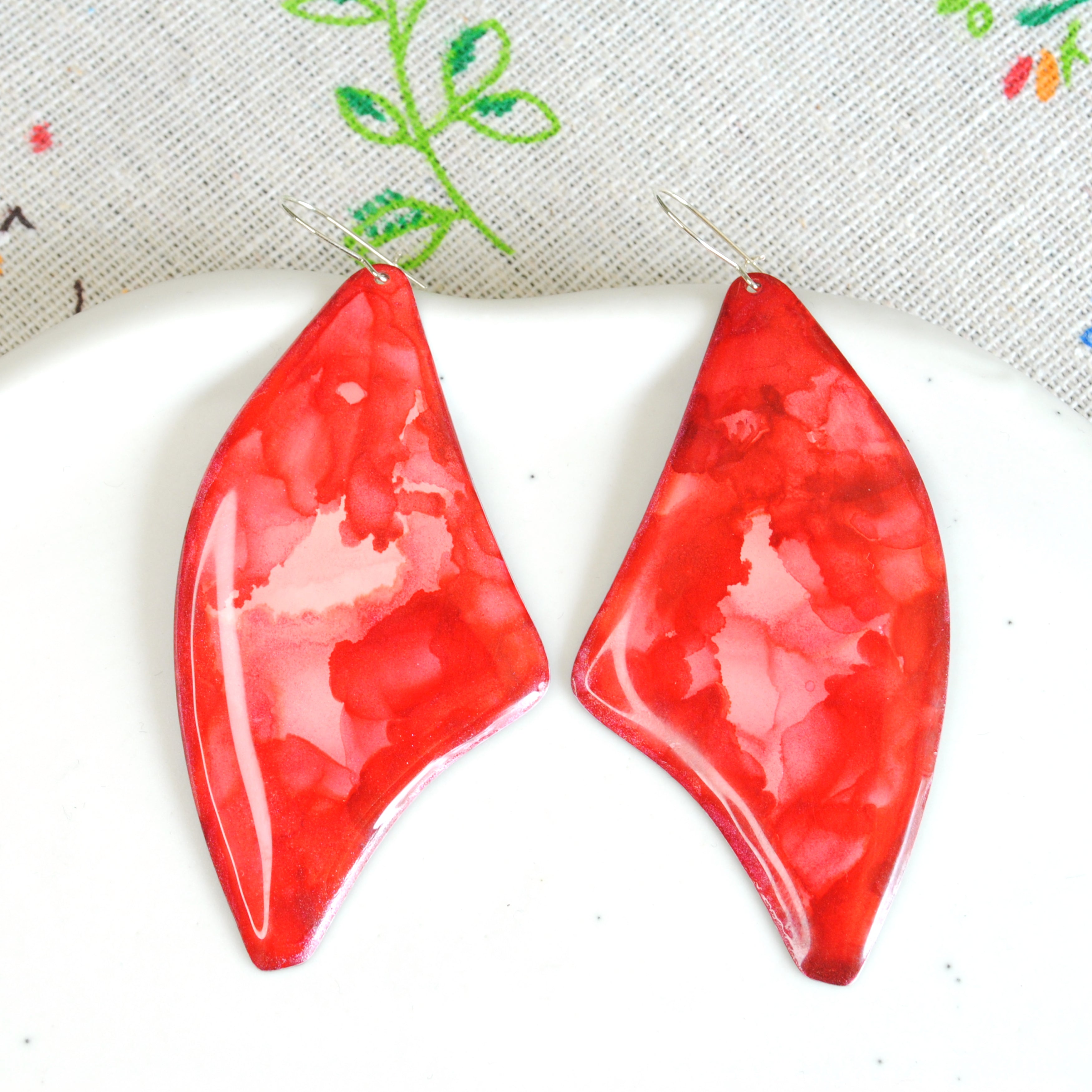 Sparkling Red Baobab Earrings