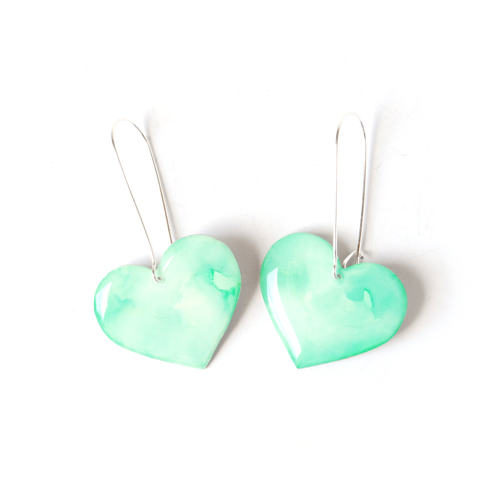 Minted Love Rosy Heart Earrings