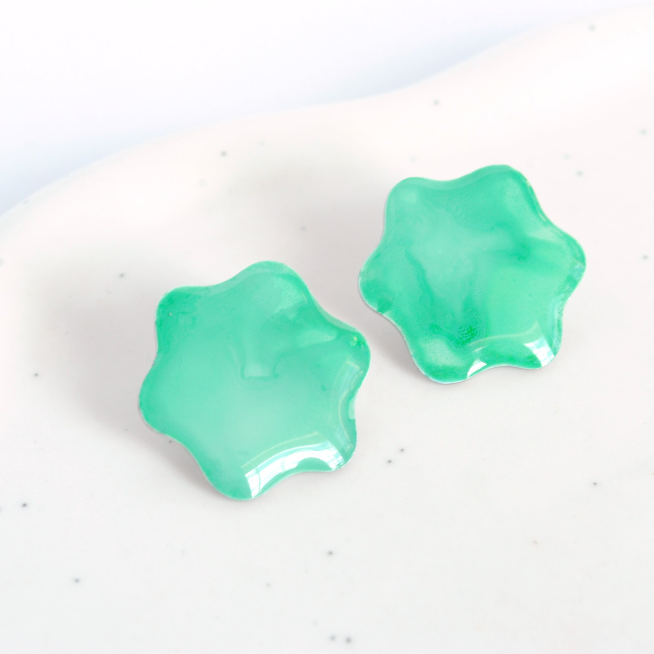 Minty green forget-me-not studs