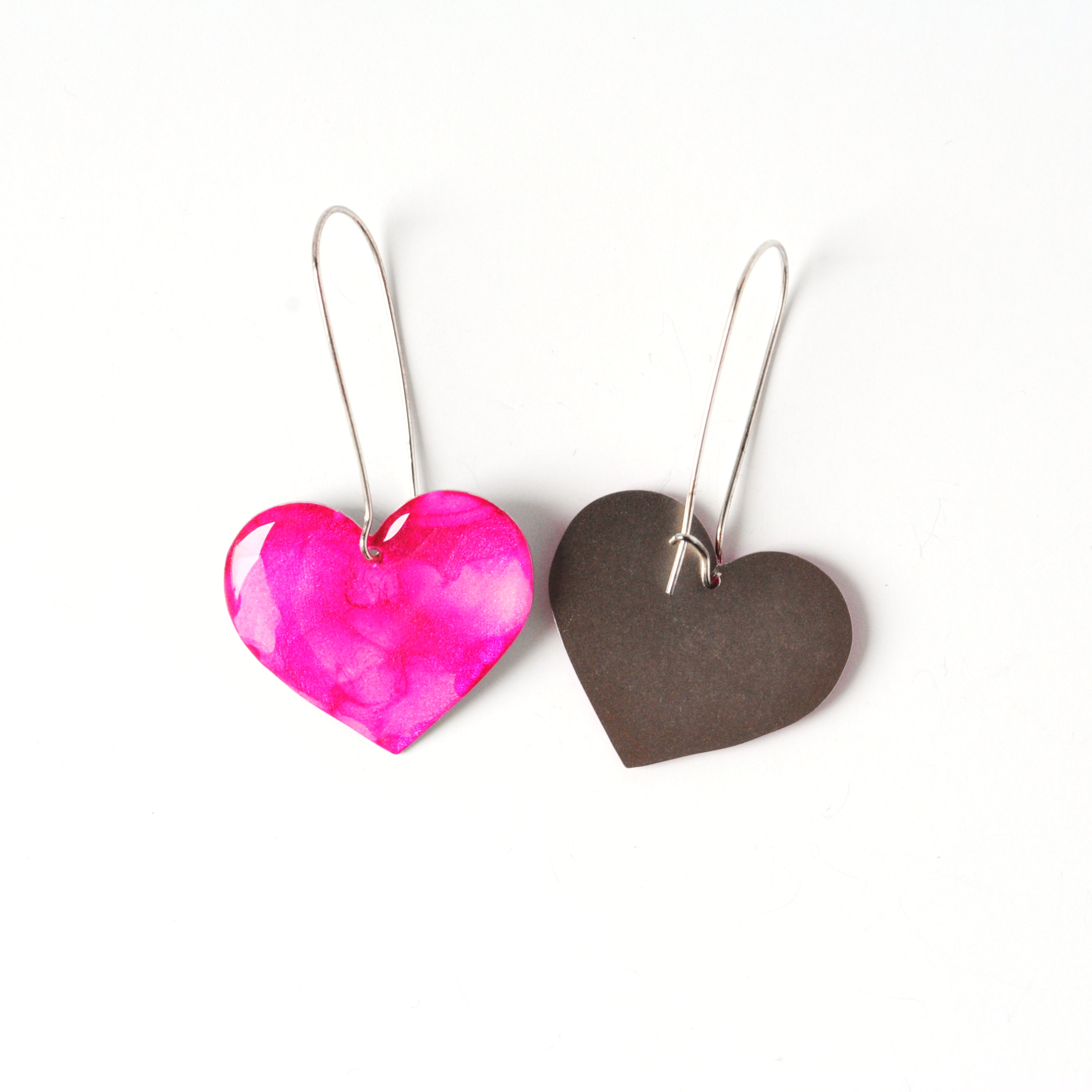 Playful in Pink Rosy Heart Earrings