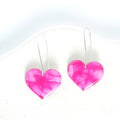 Shimmering Pink Rosy Heart Earrings