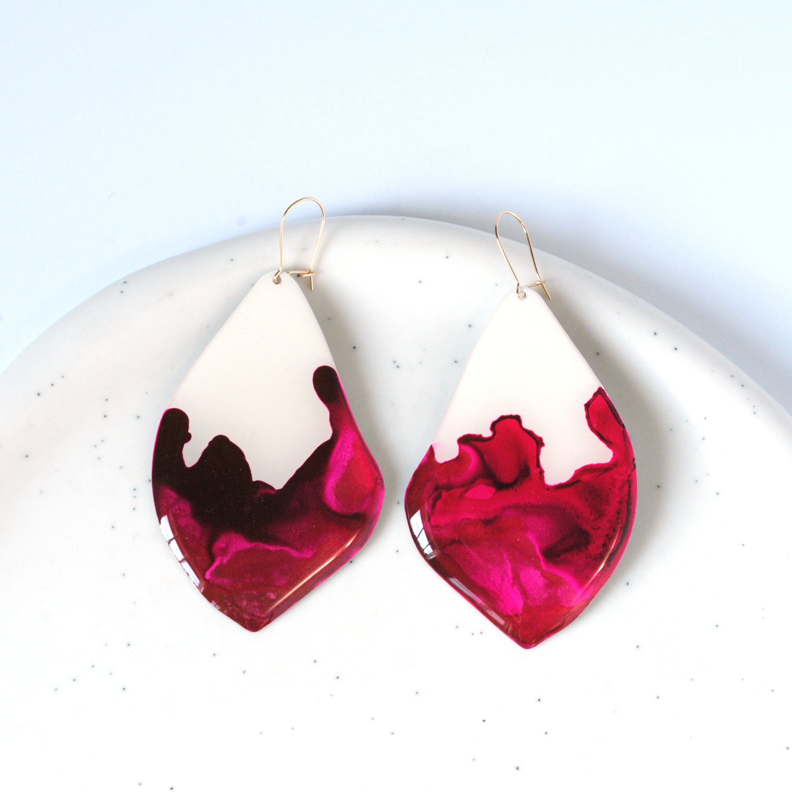 Shiny Purple Maple Earrings