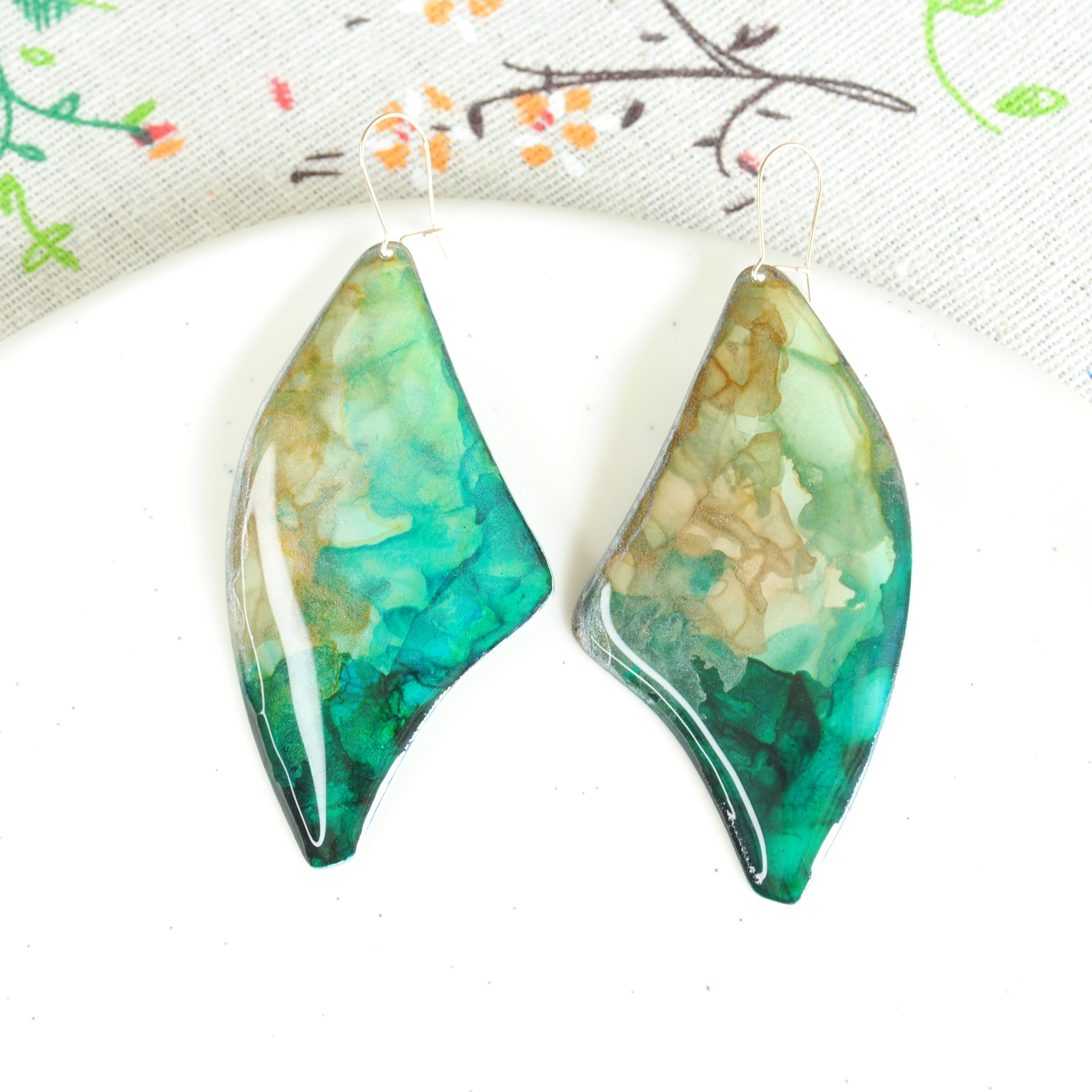 Smoldering Turquoise Baobab Earrings