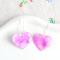 Pastel Purple Rosy Heart Earrings