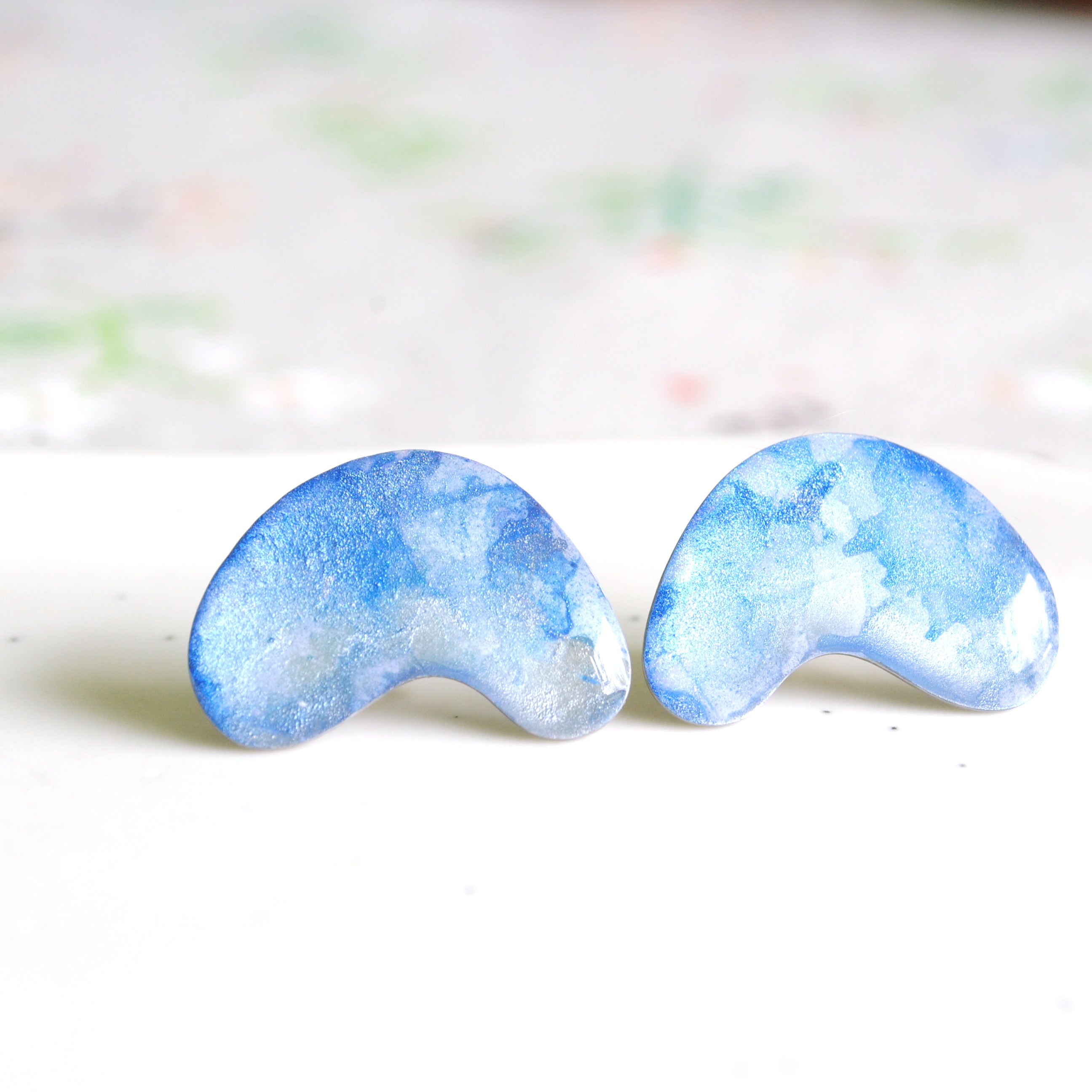 Sparkling Lake Blue Honeysuckle Studs