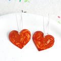 Sparkling Pumpkin Spice Rosy Heart Earrings