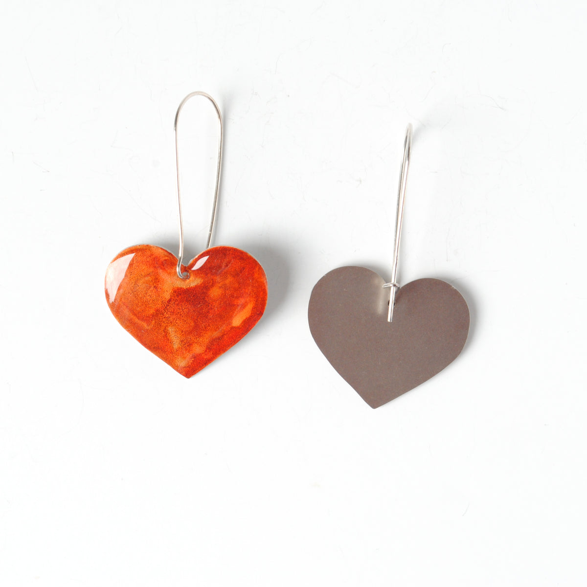 Pumpkin Spice Rosy Heart Earrings