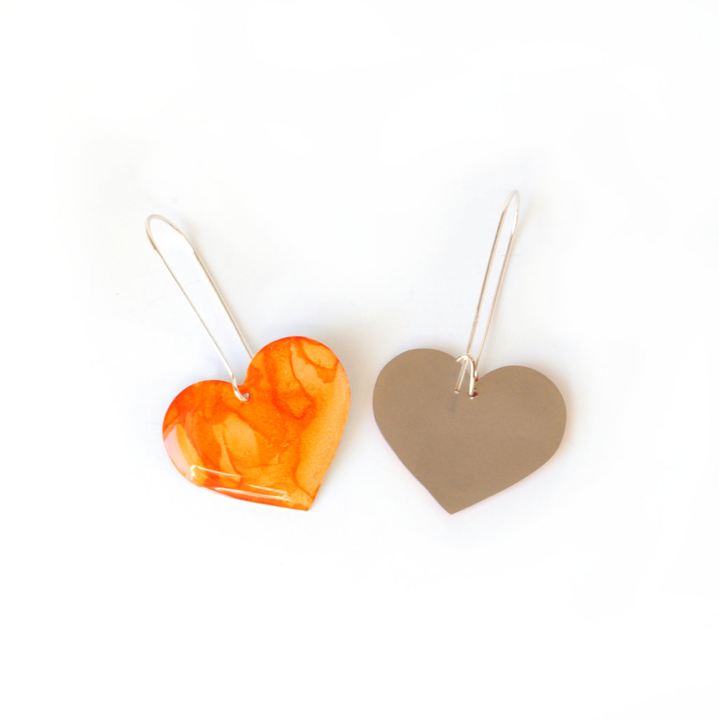 Dazzling Rosy Heart Earrings