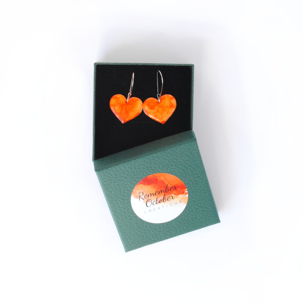 Dazzling Rosy Heart Earrings