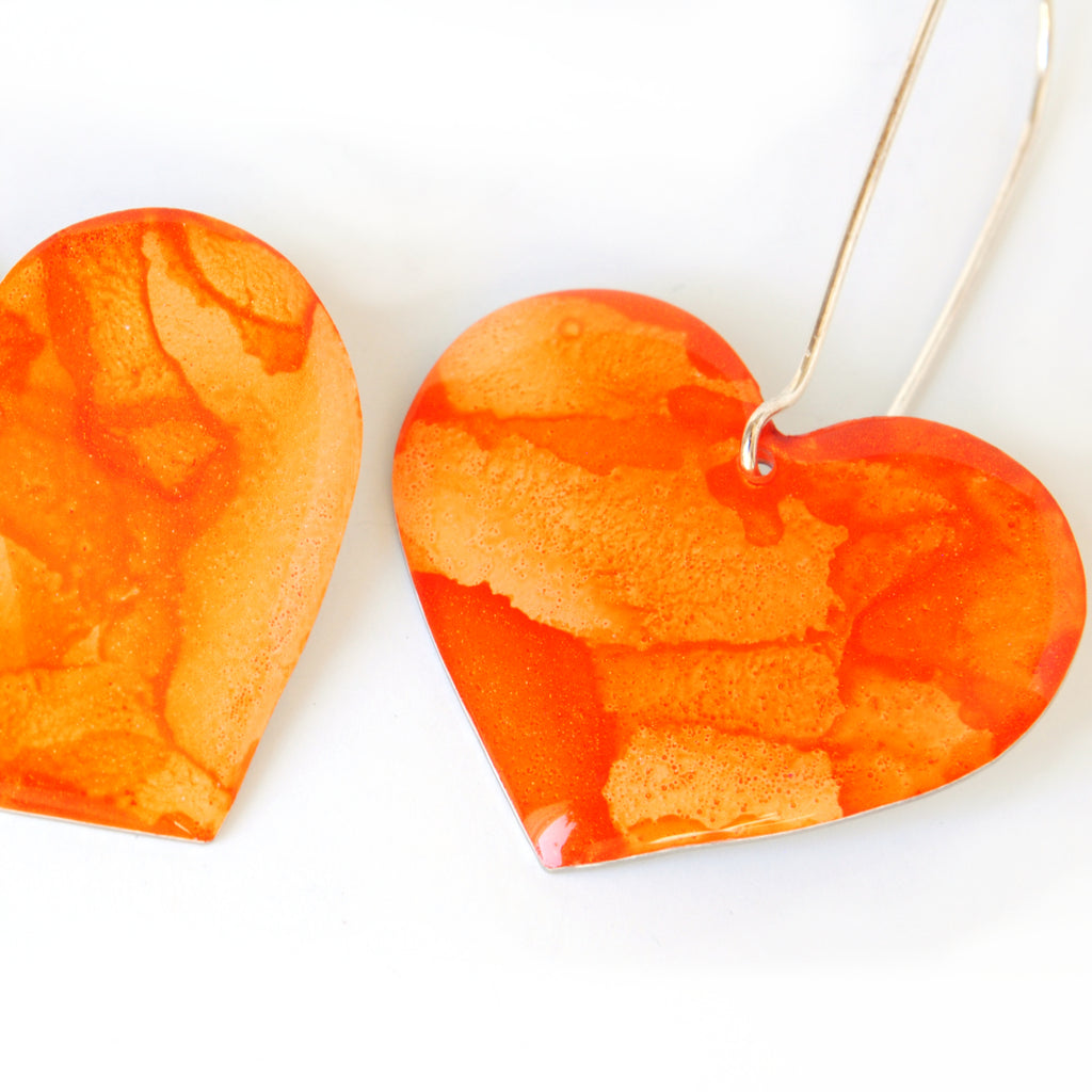 Dazzling Rosy Heart Earrings