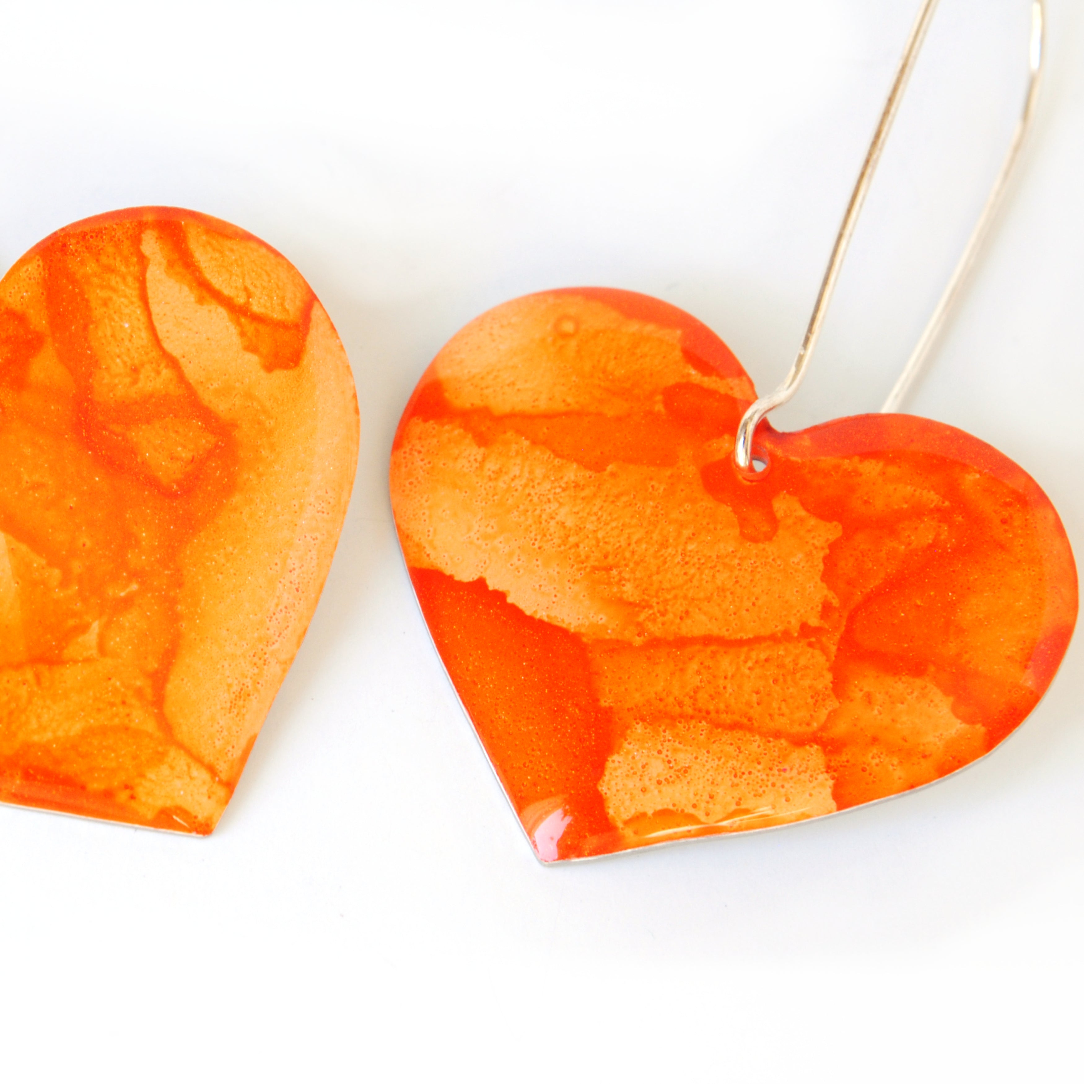 Dazzling Rosy Heart Earrings