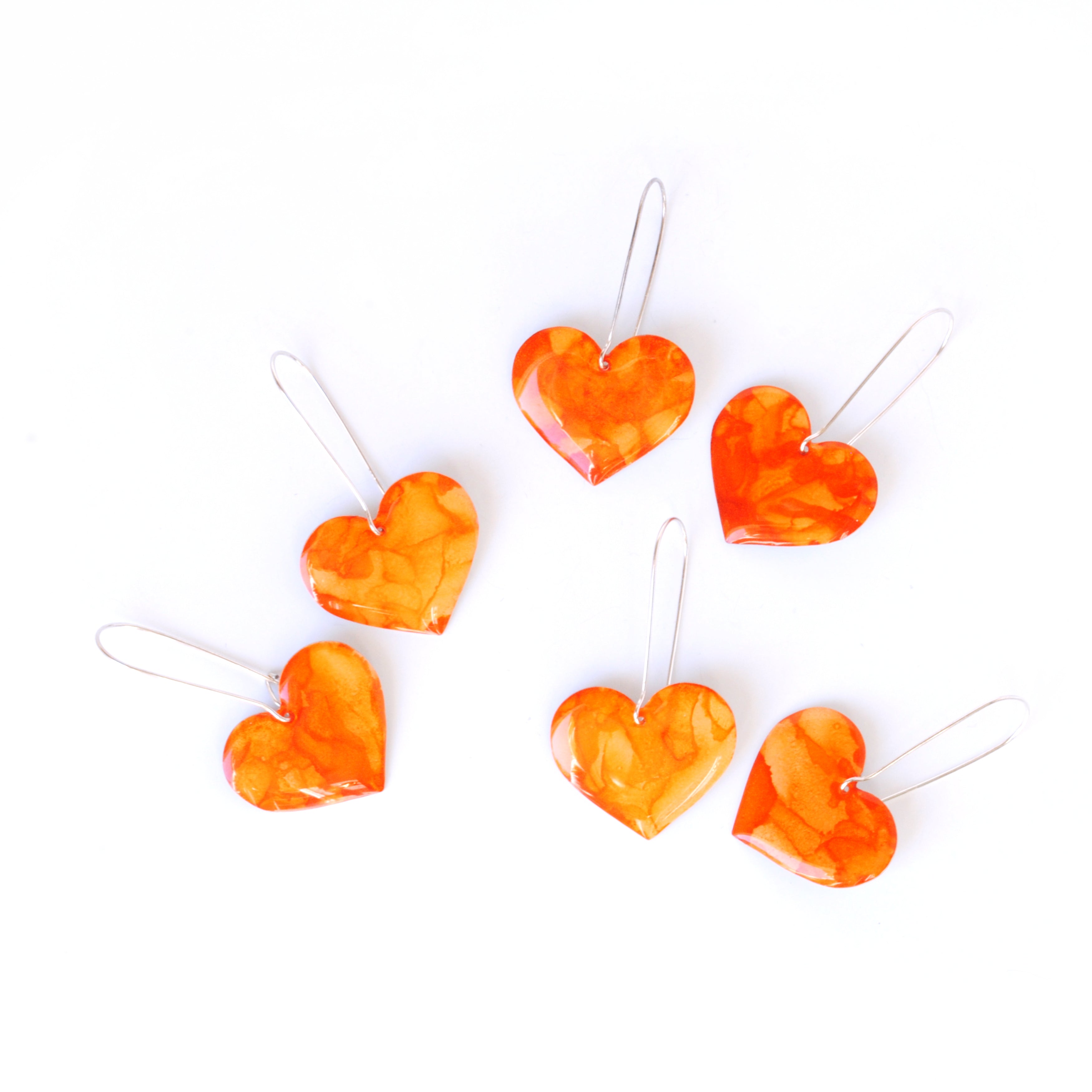 Dazzling Rosy Heart Earrings