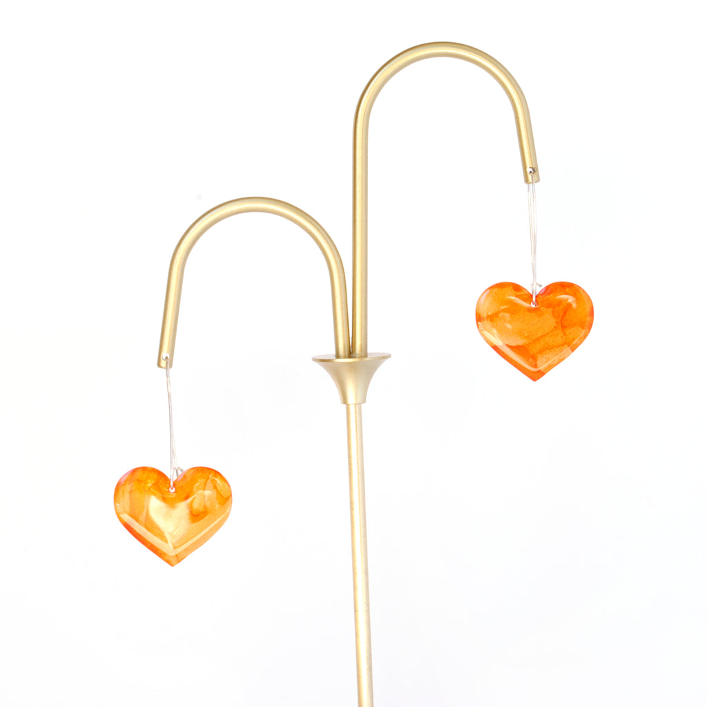 Dazzling Rosy Heart Earrings