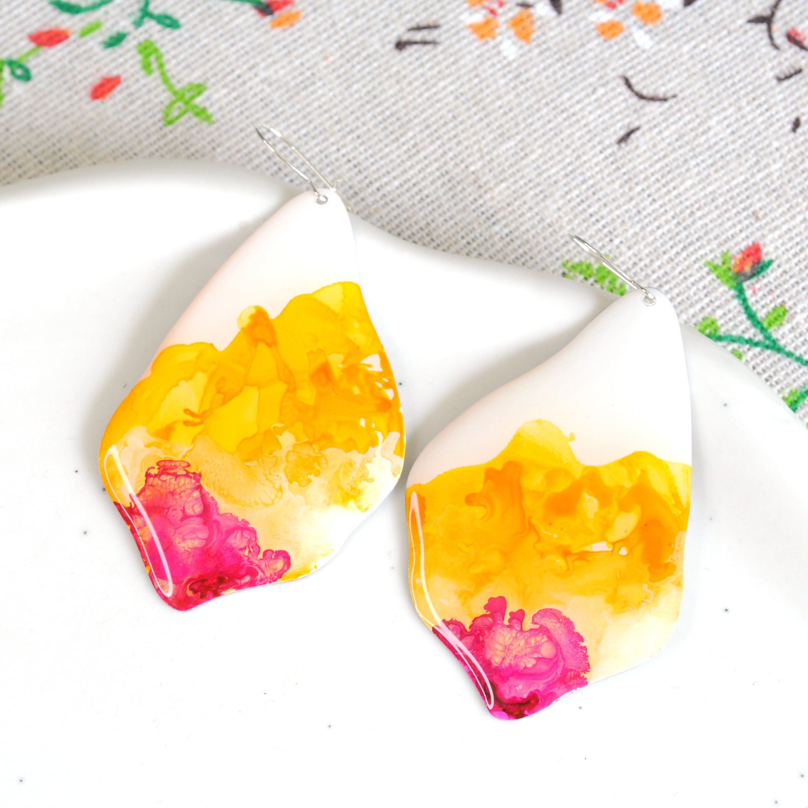 Yellow Flowering Willow Earrings